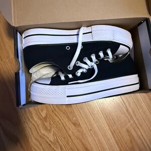 Converse Black and White Platform Sneakers